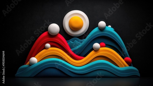 Minimalist artwork featuring symbolic elements of Cantabrian culture with a modern twist photo