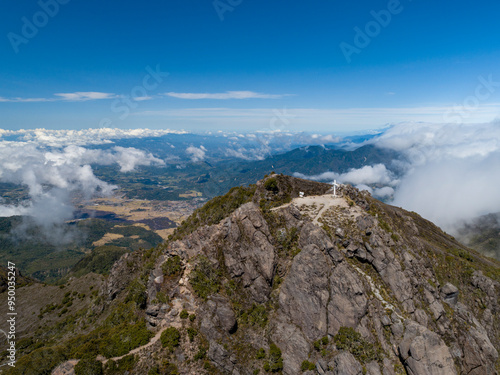 Aerial view of the summit at Barú volcano, ( 3475m) Chriqui, Panama - stock photo photo