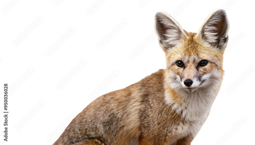 Obraz premium A California Fox posed on a white background