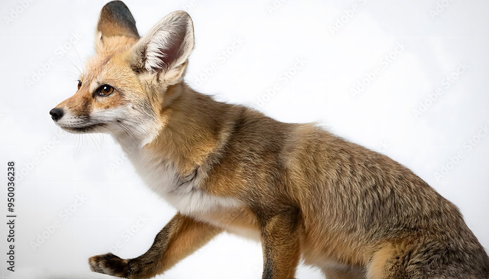 Fototapeta premium A California Fox posed on a white background