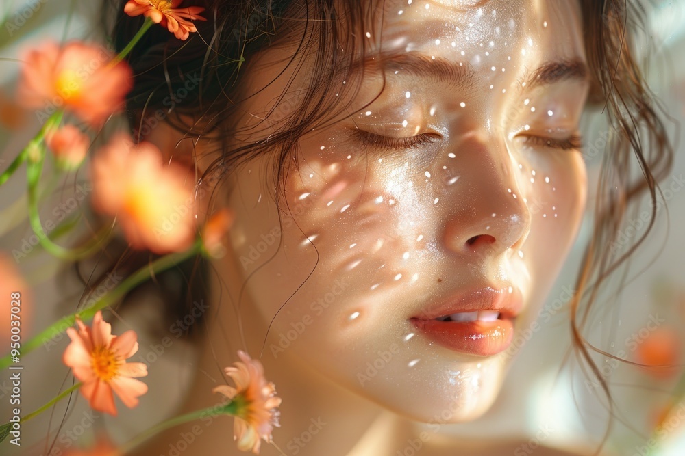 A close-up portrait of a woman with sun-kissed skin. A close-up portrait of a woman with sun-kissed skin.