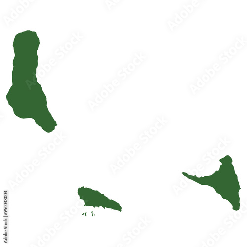 Vector outline map of the Comoros