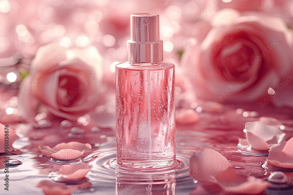 Rose-Infused Beauty Mist Bottle with Petals Rose-Infused Beauty Mist Bottle with Petals
