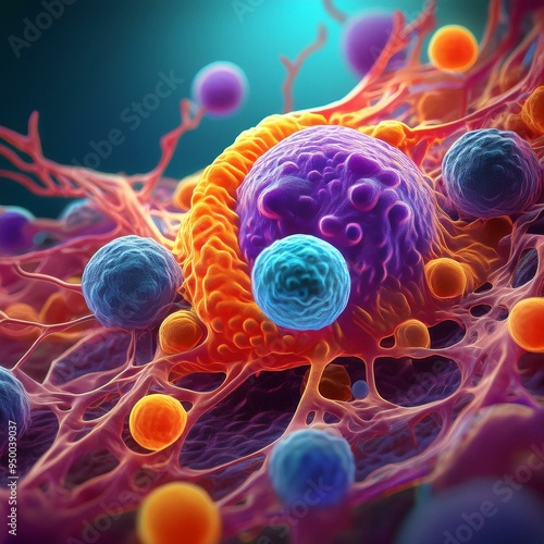 Cells of Multiple Myeloma represented in a modern, detailed manner
