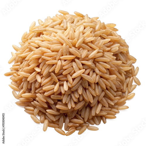 brown rice on a transparent background.