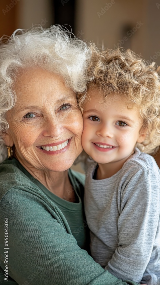 A senior woman smiling at her grandchild who is playing nearby, with the senior woman looking directly at the camera, radiating warmth and love A senior woman smiling at her grandchild who is playing nearby, with the senior woman looking directly at the camera, radiating warmth and love