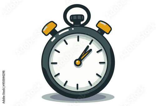 Timer Icon Cartoon | Yellow Buttons, Isolated 
