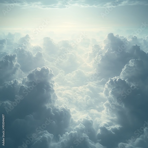 Overcast clouds forming a continuous, unbroken ceiling, with the stratosphere far beyond, evoking a sense of isolation, Overcast Endless Stratosphere, Isolated sky photo