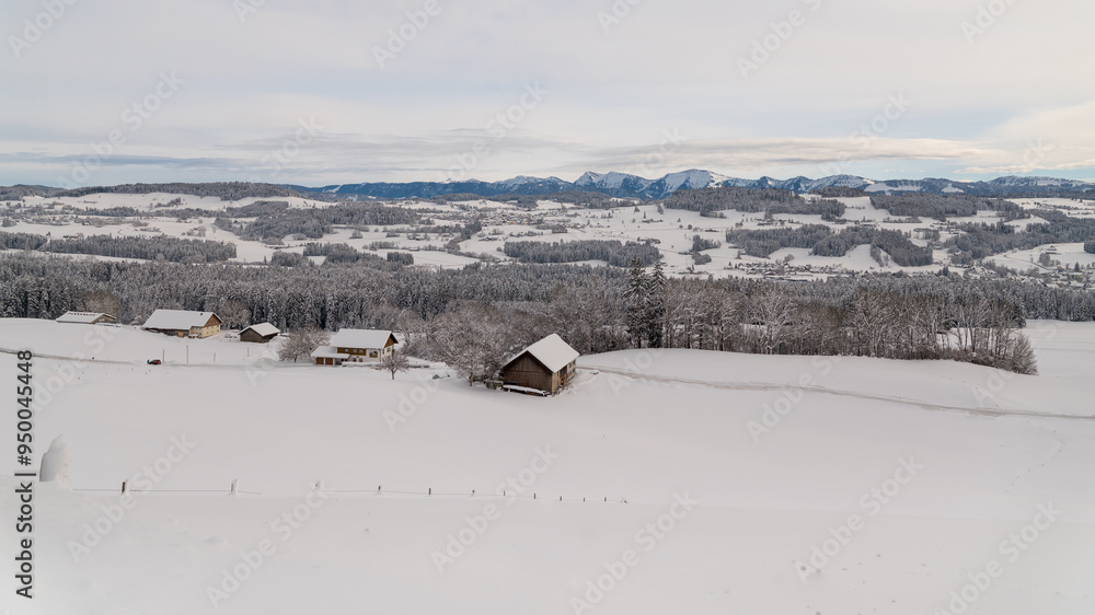Fototapeta premium View of the German Alps in winter