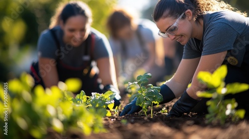 People Planting in a Garden