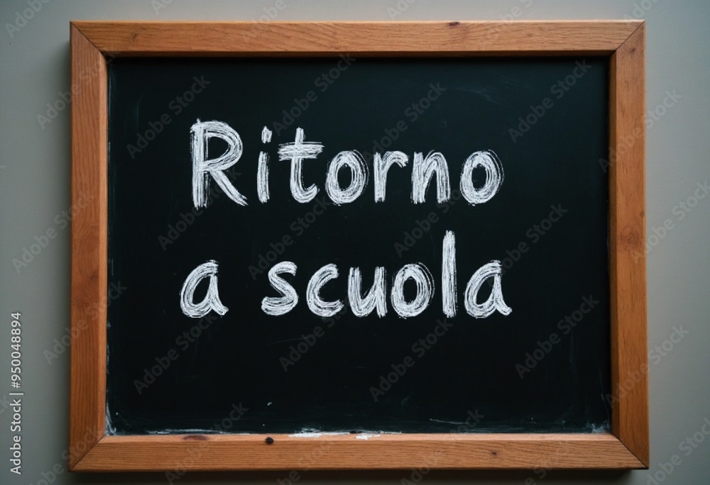 Obraz premium Black board with the word Ritorno a scuola written on it