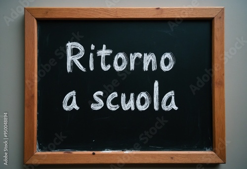 Black board with the word Ritorno a scuola written on it