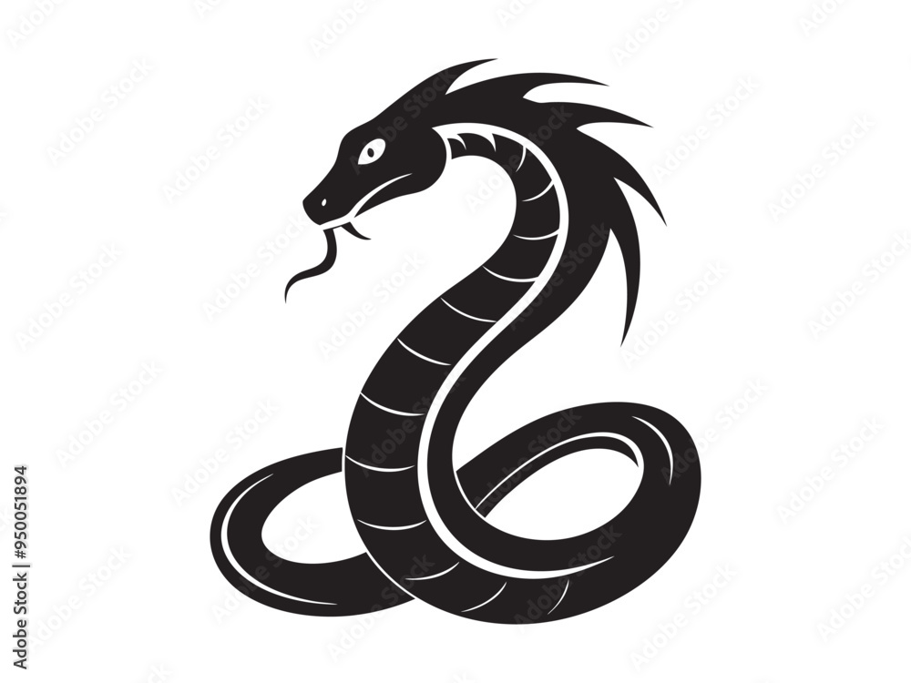 Fototapeta premium Snake silhouette set design Vector isolated , white background. 3