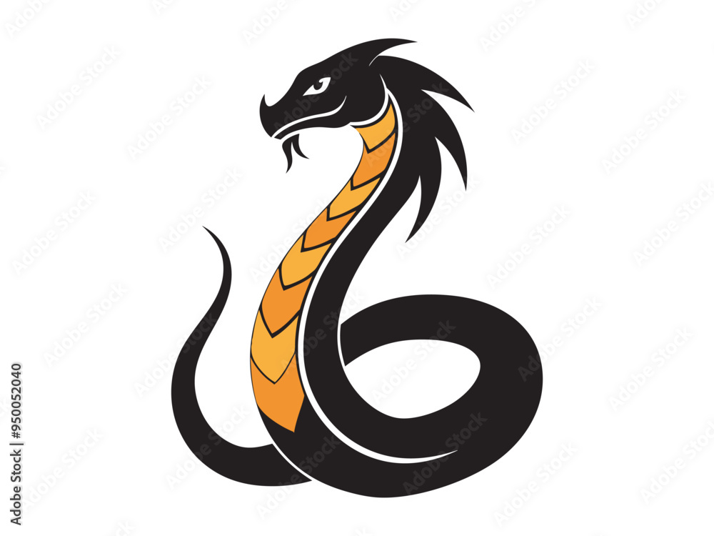 Obraz premium Snake silhouette set design Vector isolated , white background. flat design