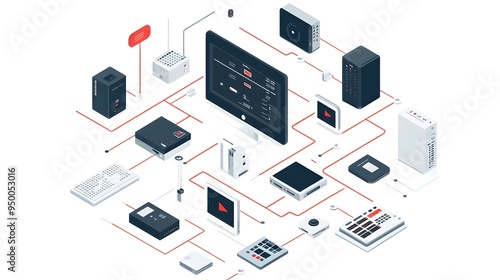 Infographic Showing the Flow of Data from Input to Output Devices in a Computer System This clean