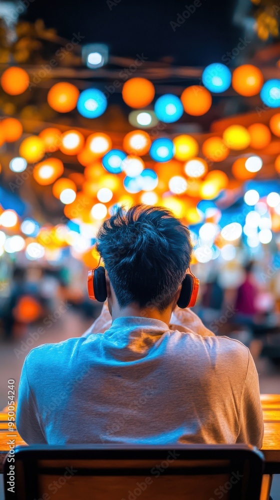 A traveler enjoying street food in a bustling night market, with vibrant lights and colorful stalls in the background, capturing the essence of local culture A traveler enjoying street food in a bustling night market, with vibrant lights and colorful stalls in the background, capturing the essence of local culture