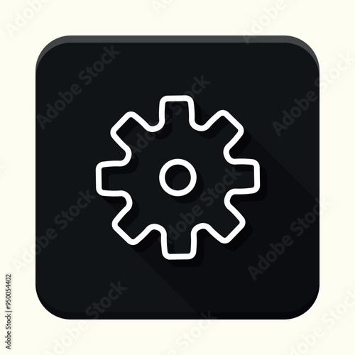 Black and white settings app icon. Settings icon. 