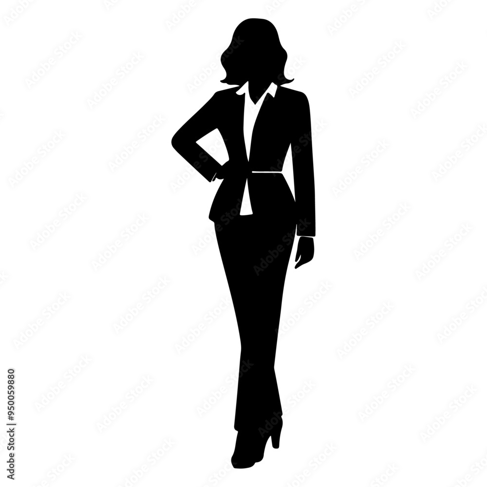 Fototapeta premium A Business woman standing pose vector silhouette 3