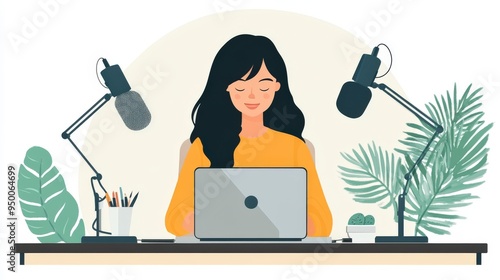 woman working on laptop