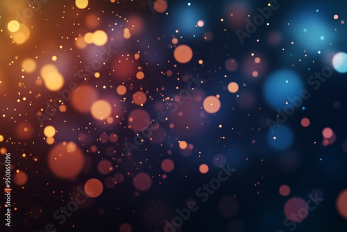 Abstract background featuring soft, out-of-focus bokeh and glitter lights. Dreamy, celebration, holiday and ethereal atmosphere, with blurred circles of light creating a sense of depth and tranquility