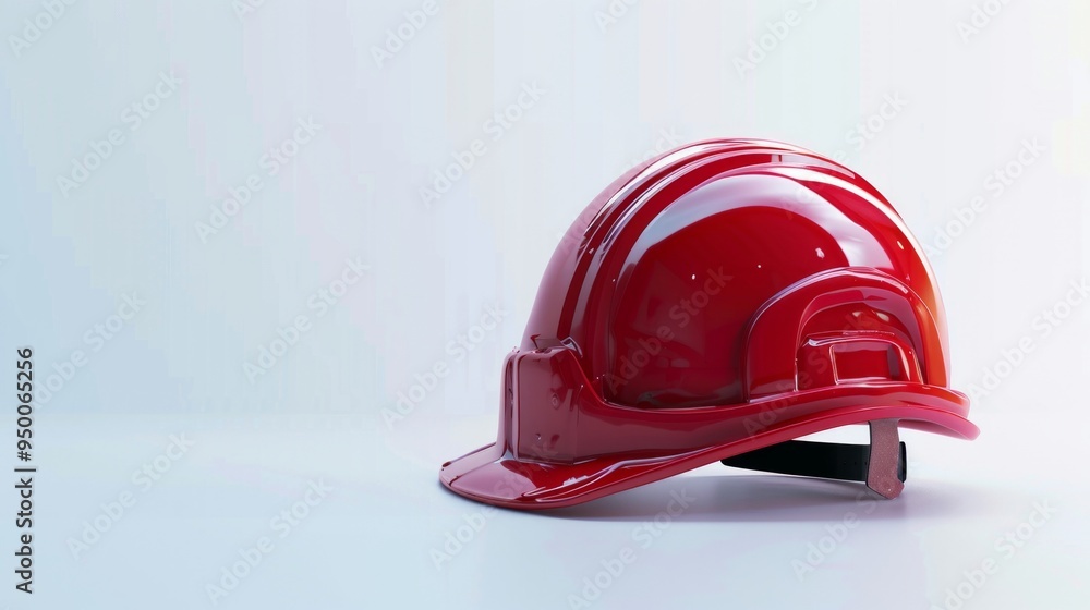 A shiny red safety helmet sits on a flat surface. This image captures the essence of workplace safety. The vibrant color stands out against a soft background. Perfect for safety themes. AI A shiny red safety helmet sits on a flat surface. This image captures the essence of workplace safety. The vibrant color stands out against a soft background. Perfect for safety themes. AI