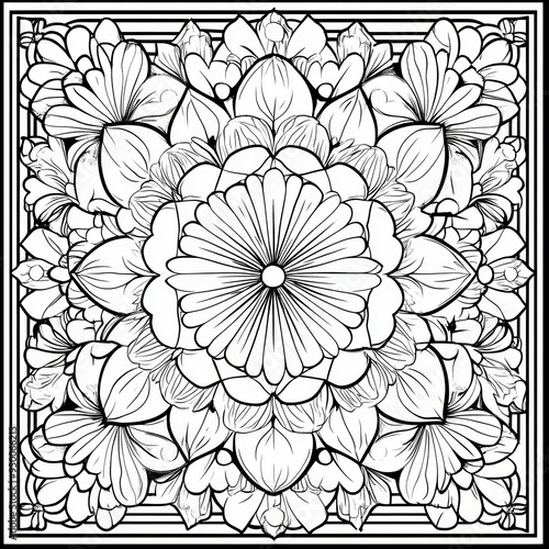 Wallpaper Mural ntricate Mandala Design with Floral and Geometric Elements for Coloring Torontodigital.ca