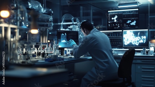 Wallpaper Mural Scientist Working in a Modern Laboratory Torontodigital.ca