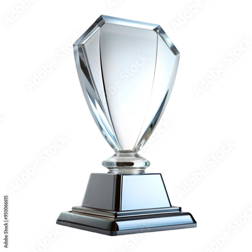 Glass trophy or acrylic winner award realistic photo