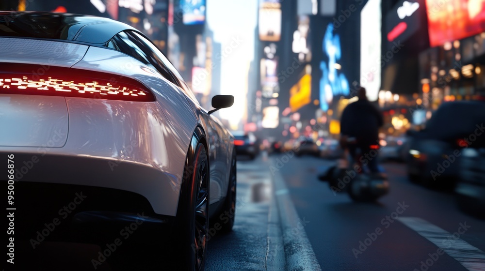 custom made wallpaper toronto digitalModern Car in a City Landscape