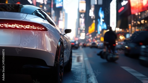 Wallpaper Mural Modern Car in a City Landscape Torontodigital.ca