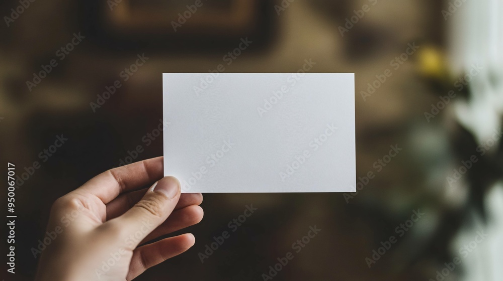 a hand holding a white blank rectangle paper a hand holding a white blank rectangle paper
