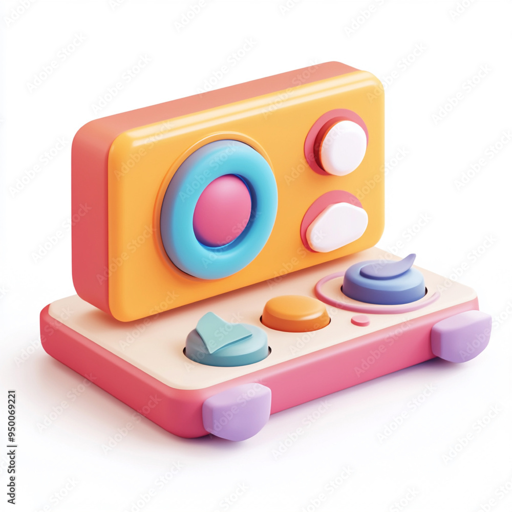 An play modern cartoon icon in 3D on white background An play modern cartoon icon in 3D on white background