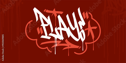 Cool Trendy Word Epic Abstract Hip Hop Hand Written Graffiti Urban Style Vector Illustration