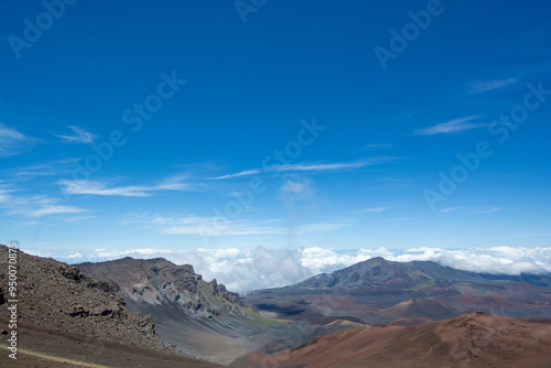 Haleakala volcano -moonlike landscape on the island of maui, hawaii