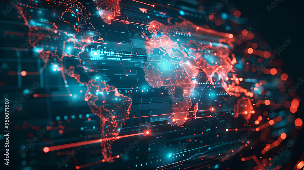 2d illustration world map abstract background.Global network connection. World map point and line composition concept of global business. 2d illustration world map abstract background.Global network connection. World map point and line composition concept of global business.