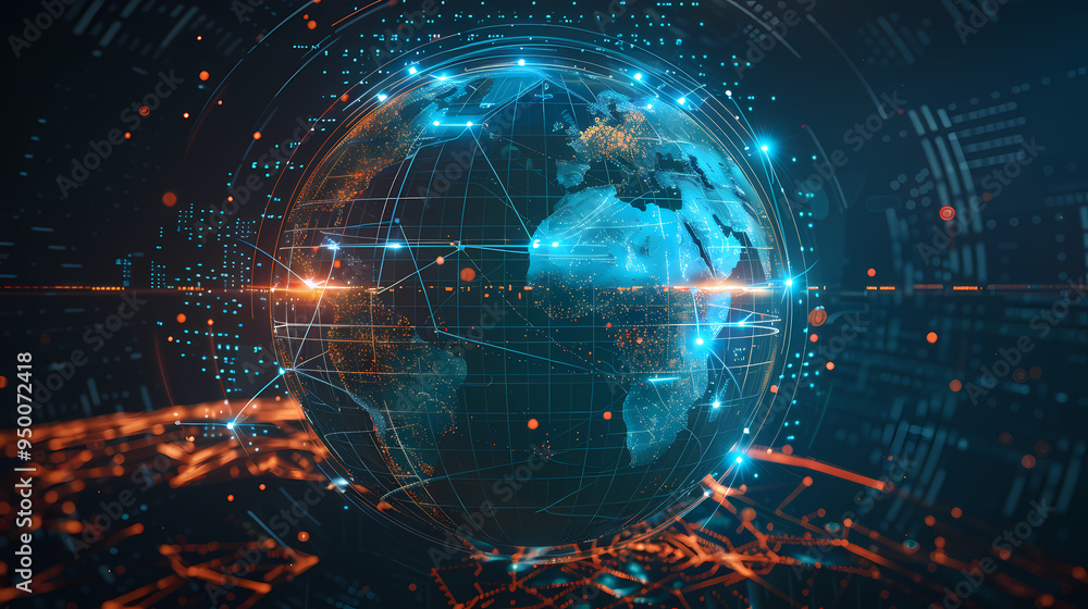 2d illustration world map abstract background.Global network connection. World map point and line composition concept of global business. 2d illustration world map abstract background.Global network connection. World map point and line composition concept of global business.