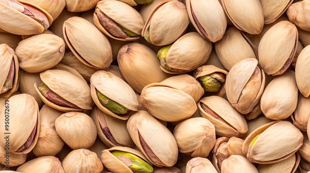A detailed view of pistachio nuts in their shells, highlighting the rich textures and natural hues that make them an appealing and nutritious snack option SEAMLESS PATTERN A detailed view of pistachio nuts in their shells, highlighting the rich textures and natural hues that make them an appealing and nutritious snack option SEAMLESS PATTERN