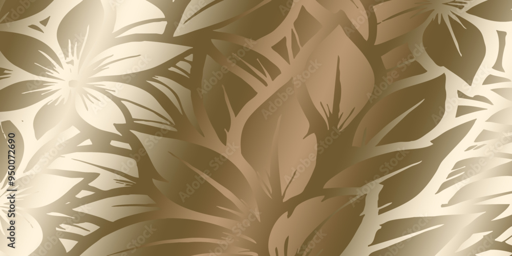 Fototapeta premium Elegant wedding invitation template, spa voucher template, flyer, gift voucher template. Background design with abstract botanical pattern.
