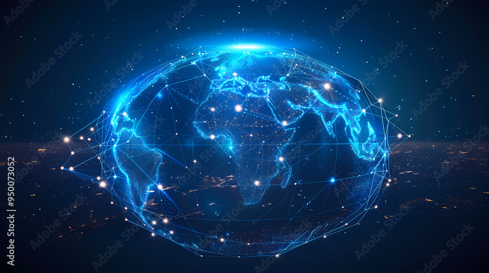 2d illustration world map abstract background.Global network connection. World map point and line composition concept of global business. 2d illustration world map abstract background.Global network connection. World map point and line composition concept of global business.