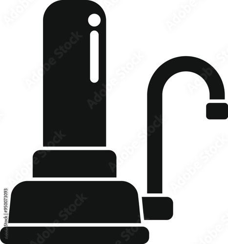 Water filter purifier system icon showing faucet for clean drinking water