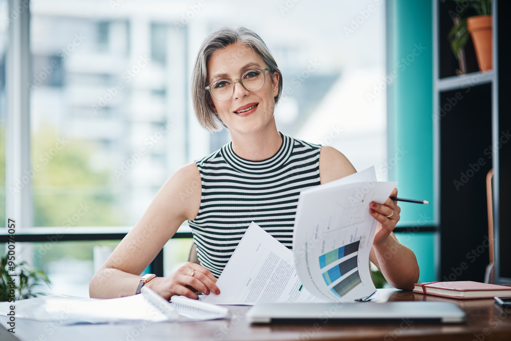 Portrait, mature woman and business with paperwork, busy and project management in office as professional. Female person, employee and work as staff, administration and financial executive in company Portrait, mature woman and business with paperwork, busy and project management in office as professional. Female person, employee and work as staff, administration and financial executive in company