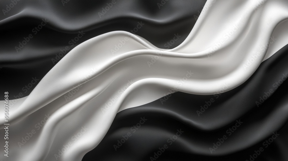 A black and white striped fabric with a white stripe running down the middle A black and white striped fabric with a white stripe running down the middle