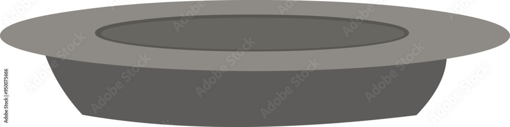 Fototapeta premium Indian bowl made of stainless steel vector illustration isolated on white background