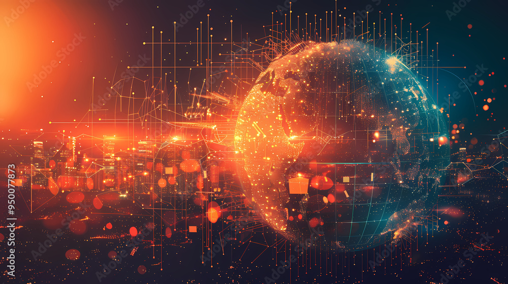 2d illustration world map abstract background.Global network connection. World map point and line composition concept of global business. 2d illustration world map abstract background.Global network connection. World map point and line composition concept of global business.