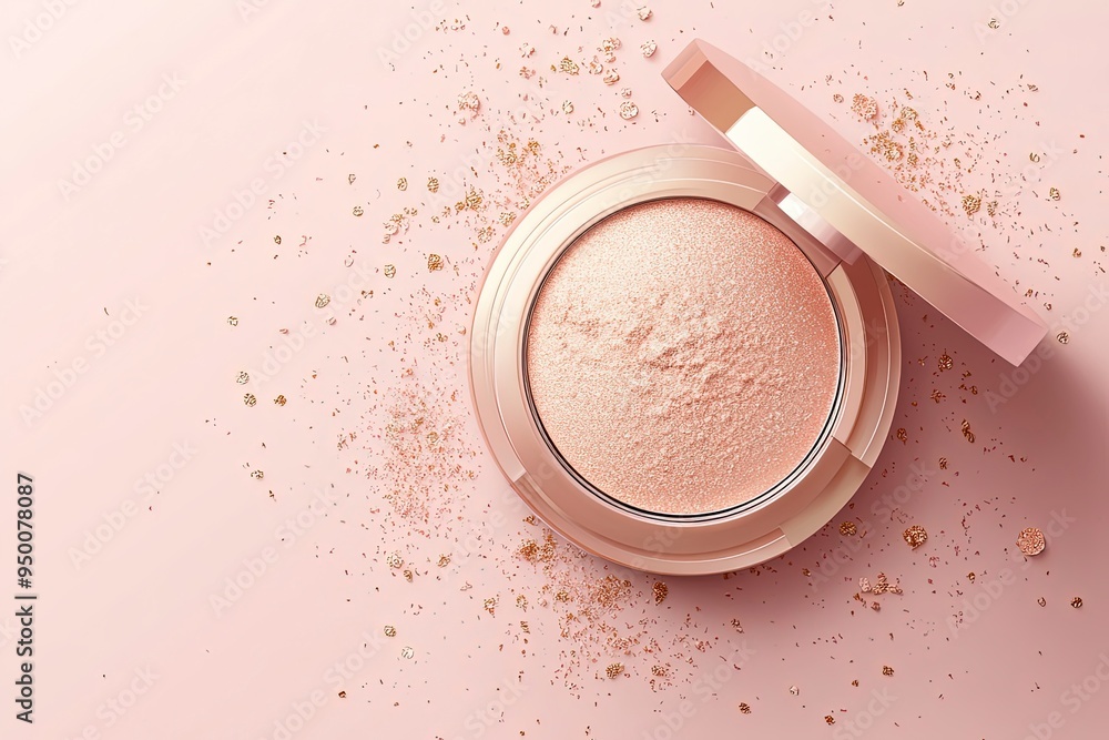 Makeup Powder Cushion Poster Template Vector Illustration. Generative Ai Makeup Powder Cushion Poster Template Vector Illustration. Generative Ai