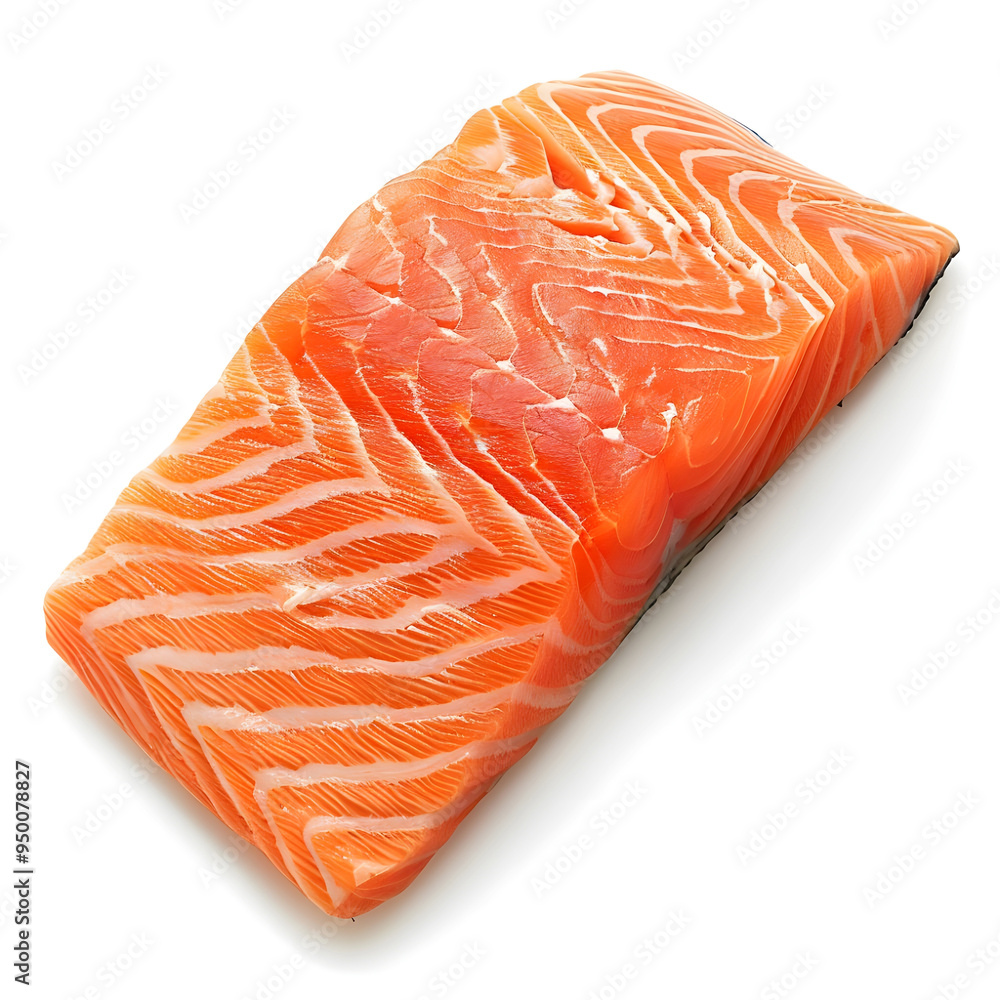 Fresh Salmon Fillet on White Background Fresh Salmon Fillet on White Background