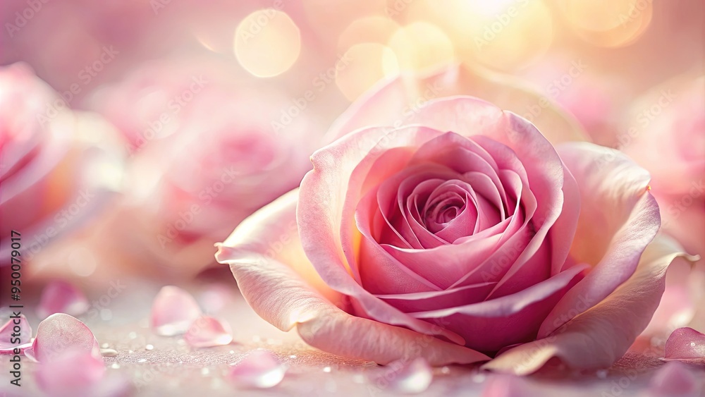 Close-up of delicate pink rose petals with blurred background Close-up of delicate pink rose petals with blurred background