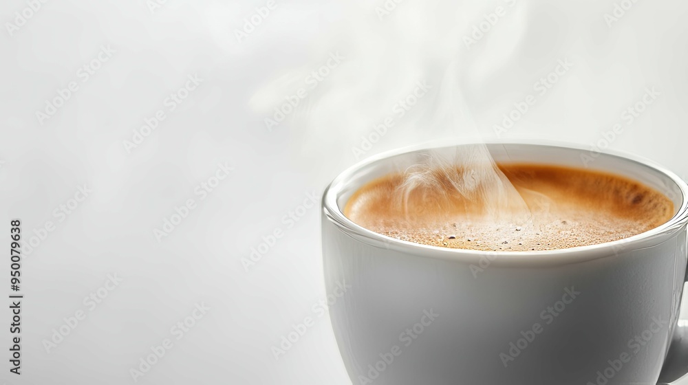 cup of coffee for breakfast on white background cup of coffee for breakfast on white background