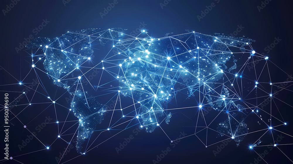 2d illustration world map abstract background.Global network connection. World map point and line composition concept of global business. 2d illustration world map abstract background.Global network connection. World map point and line composition concept of global business.