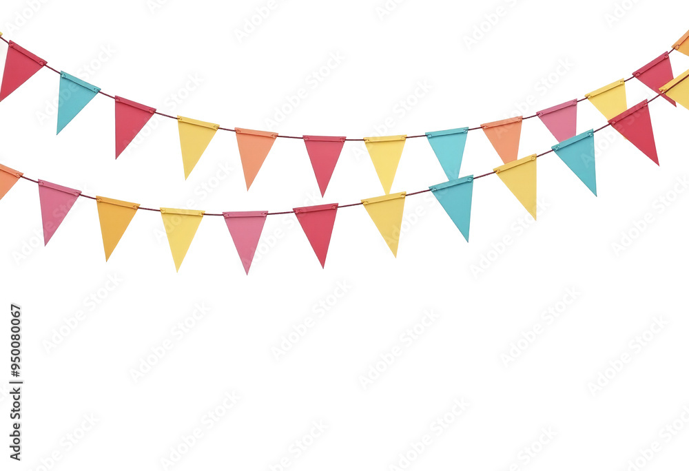 Fototapeta premium Bunting Flags Clipart | High-Resolution PNG